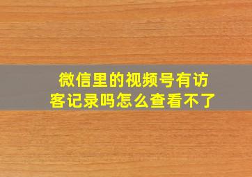 微信里的视频号有访客记录吗怎么查看不了