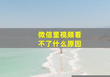 微信里视频看不了什么原因