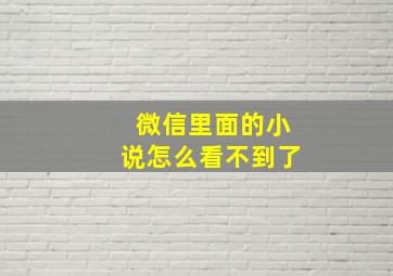 微信里面的小说怎么看不到了