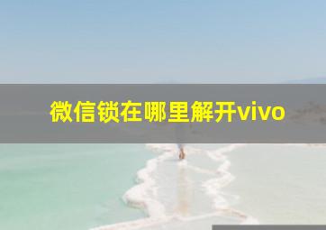 微信锁在哪里解开vivo