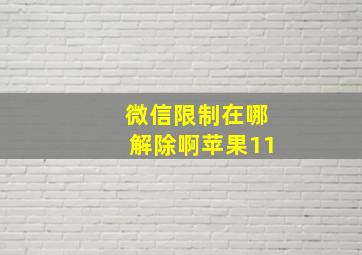 微信限制在哪解除啊苹果11