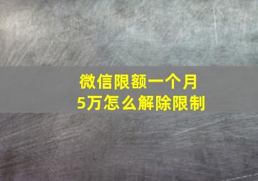 微信限额一个月5万怎么解除限制