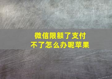 微信限额了支付不了怎么办呢苹果