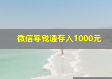 微信零钱通存入1000元