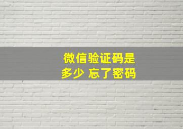 微信验证码是多少 忘了密码