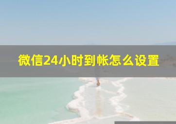 微信24小时到帐怎么设置