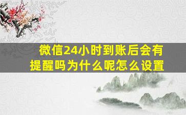 微信24小时到账后会有提醒吗为什么呢怎么设置