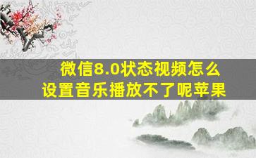 微信8.0状态视频怎么设置音乐播放不了呢苹果