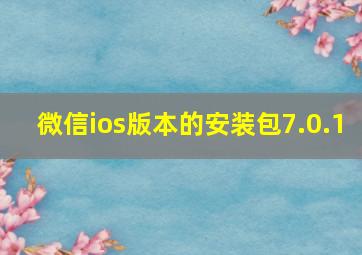 微信ios版本的安装包7.0.1