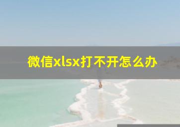 微信xlsx打不开怎么办