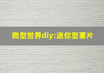 微型世界diy:迷你型薯片