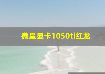 微星显卡1050ti红龙