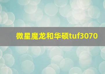 微星魔龙和华硕tuf3070