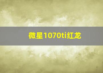 微星1070ti红龙