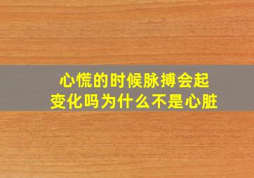 心慌的时候脉搏会起变化吗为什么不是心脏