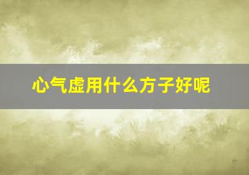 心气虚用什么方子好呢