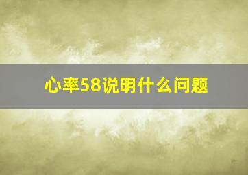 心率58说明什么问题