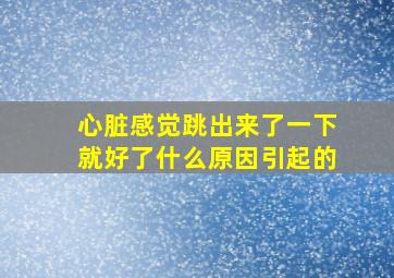 心脏感觉跳出来了一下就好了什么原因引起的