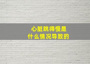 心脏跳得慢是什么情况导致的