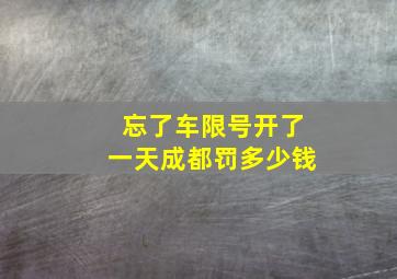 忘了车限号开了一天成都罚多少钱