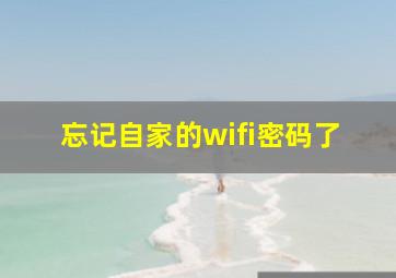 忘记自家的wifi密码了