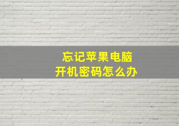 忘记苹果电脑开机密码怎么办