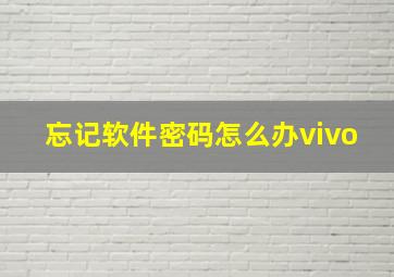 忘记软件密码怎么办vivo