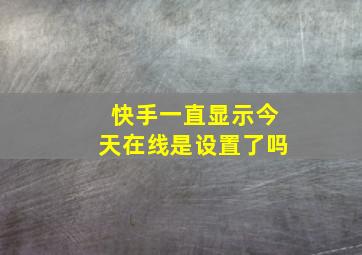 快手一直显示今天在线是设置了吗