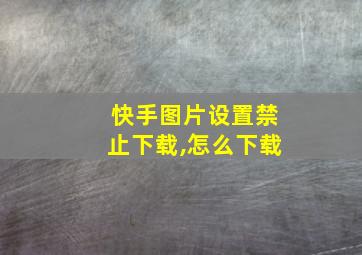 快手图片设置禁止下载,怎么下载