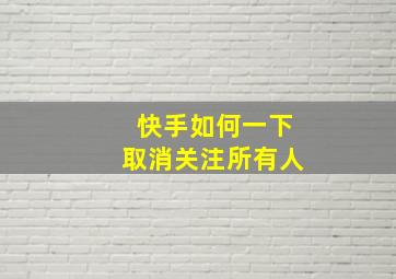 快手如何一下取消关注所有人