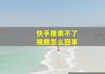 快手搜索不了视频怎么回事