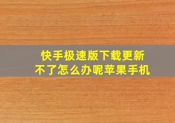 快手极速版下载更新不了怎么办呢苹果手机