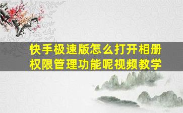 快手极速版怎么打开相册权限管理功能呢视频教学