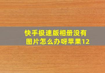 快手极速版相册没有图片怎么办呀苹果12