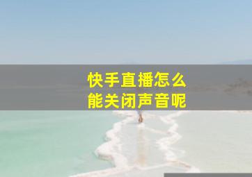 快手直播怎么能关闭声音呢