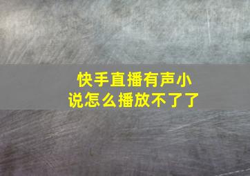 快手直播有声小说怎么播放不了了