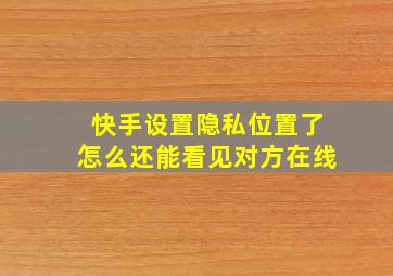 快手设置隐私位置了怎么还能看见对方在线