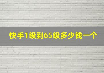 快手1级到65级多少钱一个