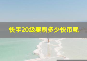 快手20级要刷多少快币呢