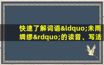 快速了解词语“未雨绸缪”的读音、写法等知识点