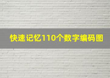 快速记忆110个数字编码图