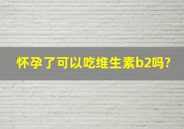 怀孕了可以吃维生素b2吗?