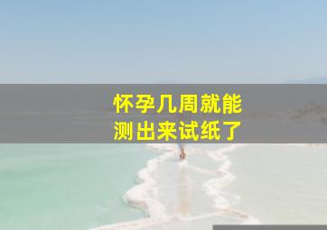 怀孕几周就能测出来试纸了