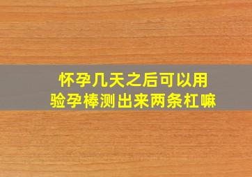 怀孕几天之后可以用验孕棒测出来两条杠嘛