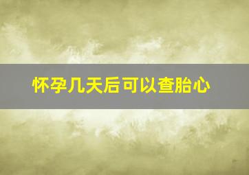 怀孕几天后可以查胎心