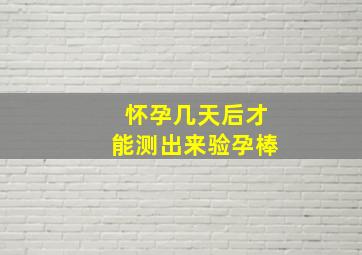 怀孕几天后才能测出来验孕棒