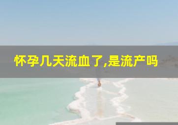 怀孕几天流血了,是流产吗