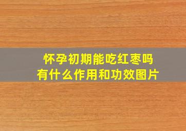 怀孕初期能吃红枣吗有什么作用和功效图片