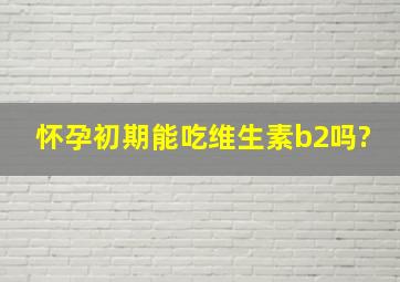 怀孕初期能吃维生素b2吗?