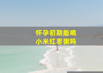 怀孕初期能喝小米红枣粥吗